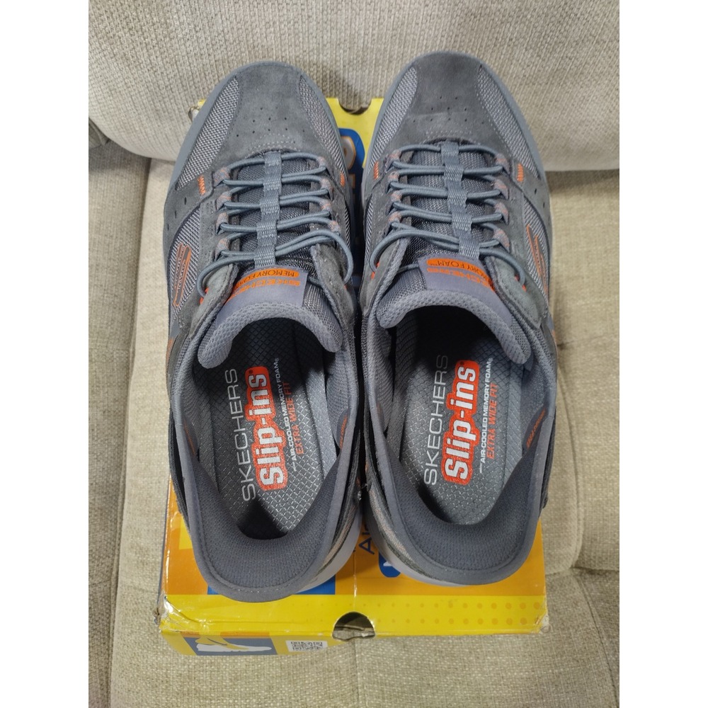Skechers Hands Free Slip-in Oak Canyon Consistent Winner Gray Orange size 12 - Picture 3 of 7